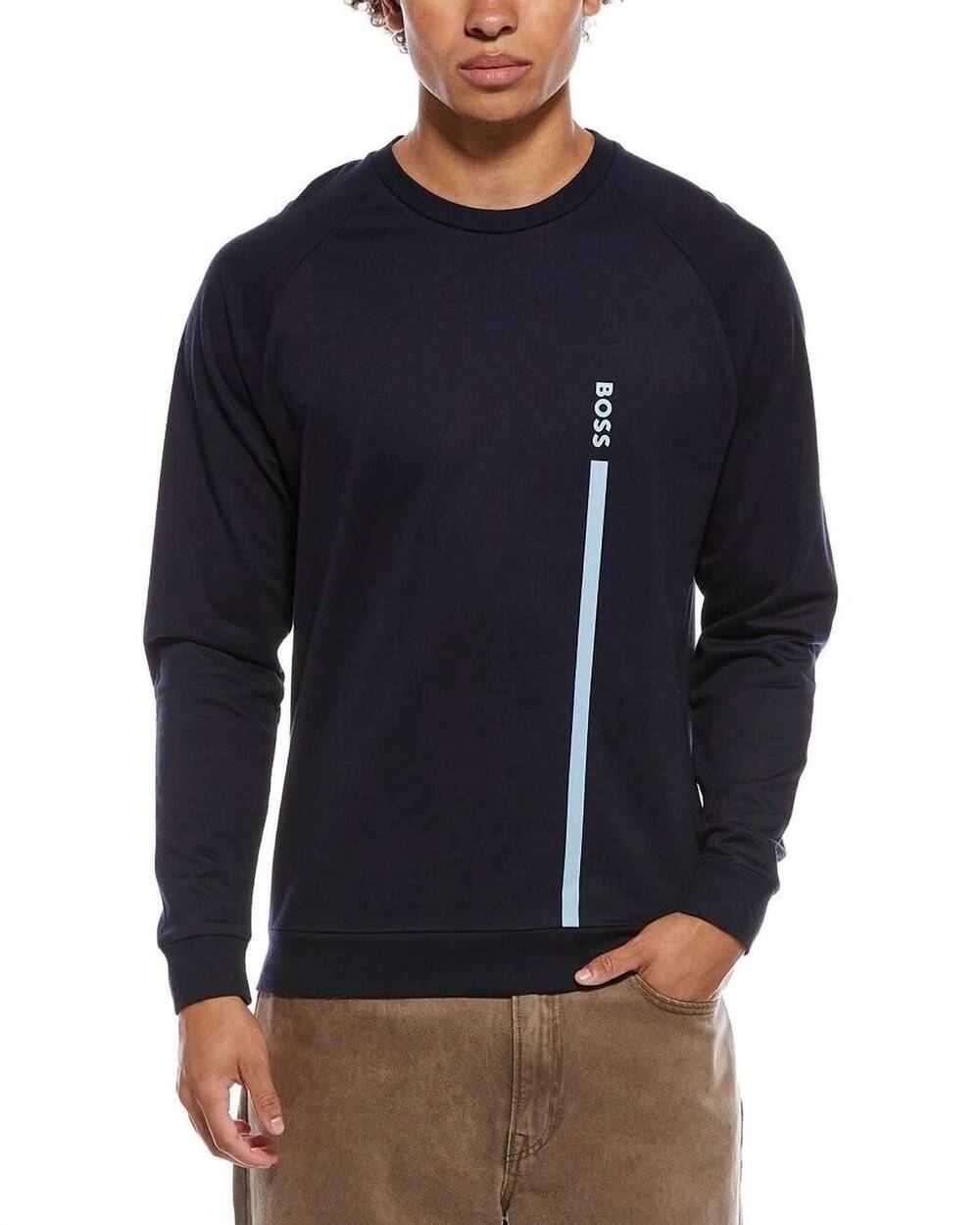 NEW HUGO BOSS authentic crew neck long sleeve cotton lounge sweatshirt and short